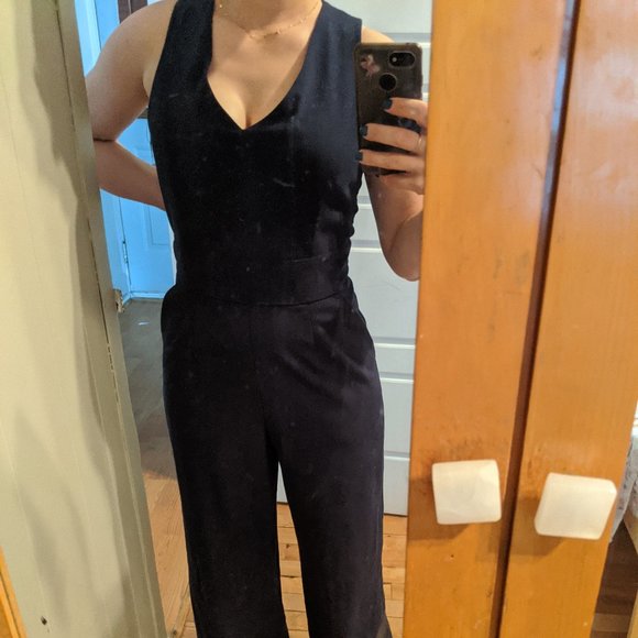 Navy Open-back Jumpsuit - Picture 3 of 12